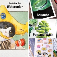 Non-Warping 100% Cotton Watercolor Paper Block – 20 Sheets of 160lb/350gsm