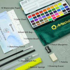 Watercolor Paint Set 50 Colors, Travel Watercolor Set with Watercolor Papers and