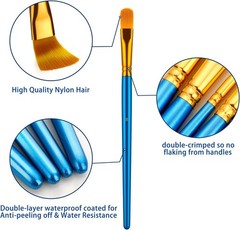 Paint Brushes Set for Acrylic Painting, 20 Pcs Oil Watercolor Acrylic Paint B…