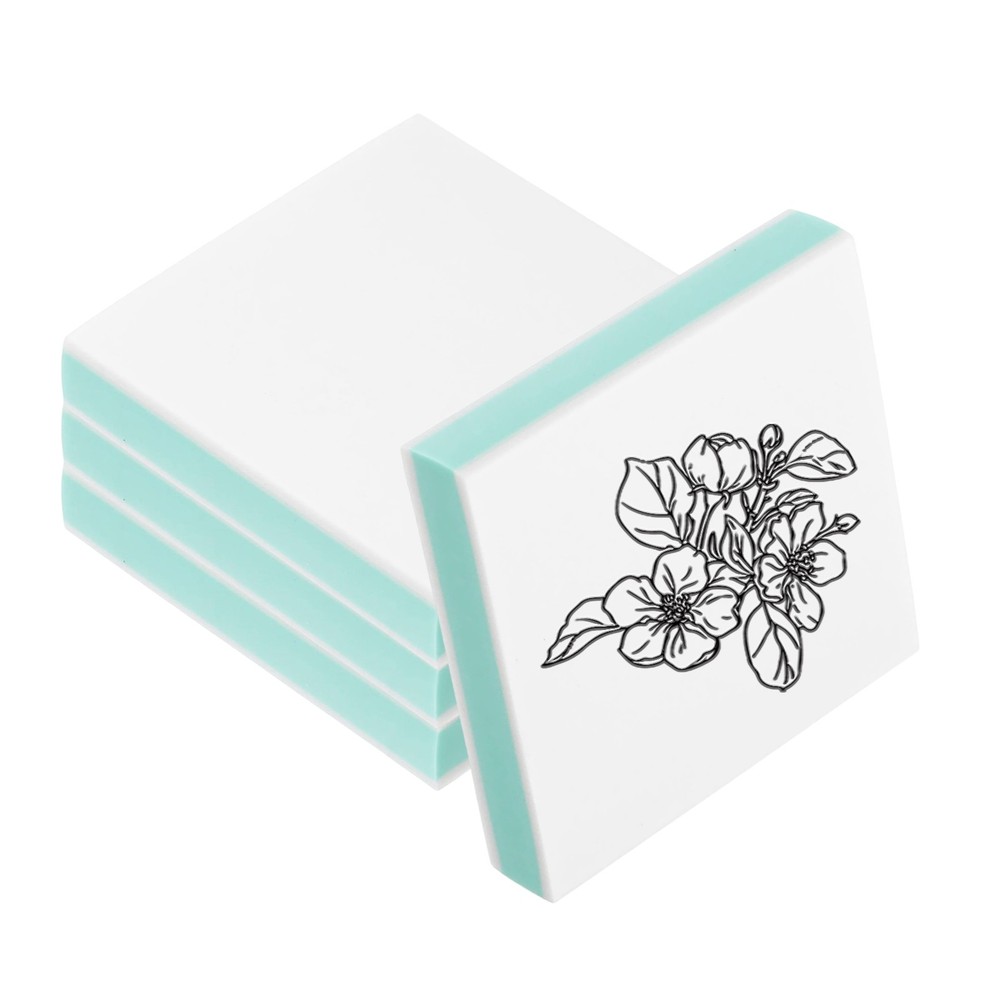 4Pcs 2X2″ Rubber Carving Blocks, Soft Linoleum Art Carving Block, Green