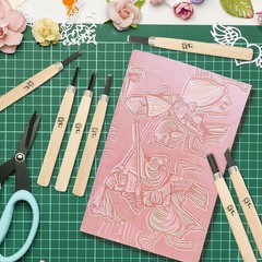 FVIEXE 8PCS 4×6 Inch Linoleum Carving Blocks for 6 x 4 inches, Pink