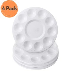 Mr. Pen- Round Paint Tray Palettes, 4 Pack 4 Pack, White
