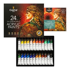 24 Colors 12ML Acrylic Paint Set | Premium Quality for Beginners & Artists | Smo