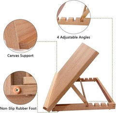 Wooden Tabletop Easel w/ Four Adjustable Angles – Great For Diamond Painting
