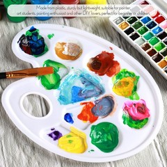 FANDAMEI Oval Paint Tray Palettes, 8 PCS Plastic White 9 x 6.7 Inch,