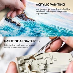 High-Quality Mini Fine Tip Detail Brushes – 15 Piece Set for Precision Painting