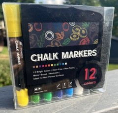12 Pack Liquid Chalk Markers Pens Dry Erase for Chalkboards Signs Windows Glass