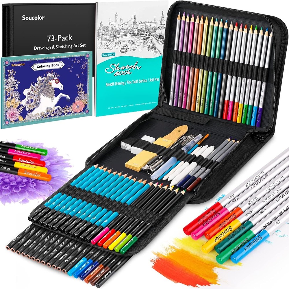 73 Pack Art Supplies Sketching Kit for Adults Kids Teen Gifts Christmas Gifts