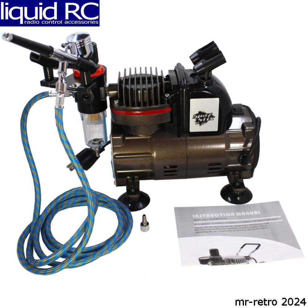 Spaz Stix 50000 Dual Action Gravity Feed Airbrush & Air Compressor Combo