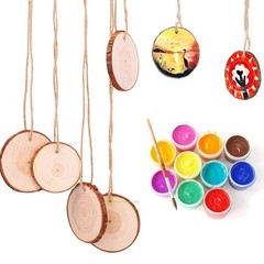 Natural Wood Slices TICIOSH 50 Pcs 2.4-2.8 inches Craft Unfinished Wood kit P…