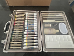 Loew Cornell Art Set Paint and Oil Pastels with Brushes and More! New in Case