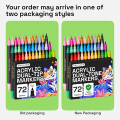 Paint Markers 48 Colors – Acrylic Pens for Rock, Glass, Fabric, DIY – Art Suppli