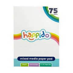Happido Sketch Pad with 75 Pieces of Paper, 9″x12″ Quality Thick white