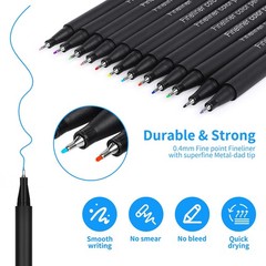 Journal Planner Pens 36 Vibrant Colors, 0.4mm Fine Point Markers for Journali…