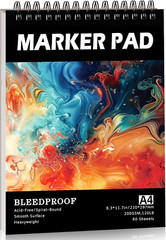 60 Sheets Marker Paper Pad, A4(8.3″X11.7″) Alcohol Marker Paper Sketch Pad, 120L