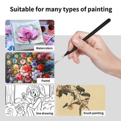 11PCS Fine Detail Paint Brushes Set, Miniature Varies (0/5 to 7), Black