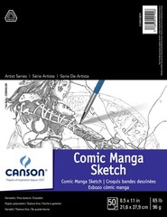 Canson Artist Series Comic and Manga Sketchbook, Foldover 8.5×11, Graphite