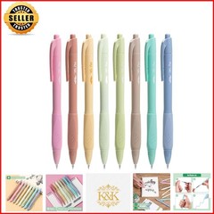 Retractable Gel Pens 8-Pack: Soft Grip, Fine Point 0.5mm, Fast-Dry Black Ink