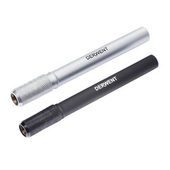 Pencil Extender Set – Silver & Black, Fits Pencils Up to 8mm, Art Supplies