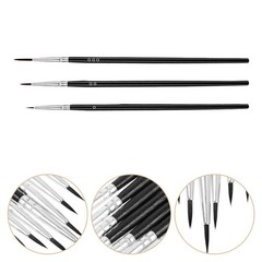 30Pcs Miniature Paint Brush Set Reusable Nylon Wood Black for Decoration Art