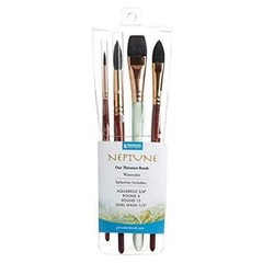Princeton Artist Brush Neptune Series 4750 4Piece Synthetic Squirrel Waterco…