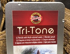 Koh-I-Noor Tri-Tone Pencils Multi-Colored Leads Set Of 11 pencils & 1 Blender