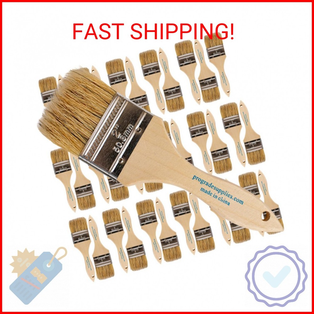 Pro Grade 2″ Chip Brushes – Disposable Paint Brushes (36 Pack) Contractor Pack f