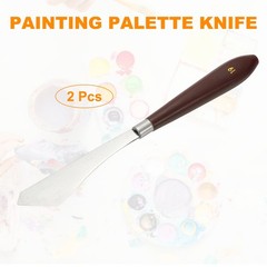 2pcs Painting Palette Knife 3.7 x 0.94 Inch Stainless Steel with Plastic Handle