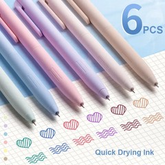 6Pcs Morandi GelPen Set 0.5mm Fine Point Pens School Office Stationery Note Gift