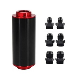 Inline Fuel Filter00 Micron Universal 50MM with 6AN 8AN0AN Adapter Aluminum 1