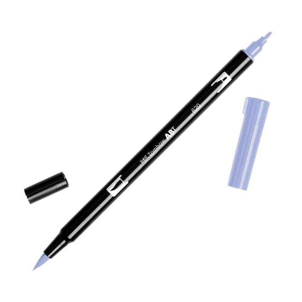 Dual Brush Pen Art Marker 620 Lilac 1 PC Fine Tip Calligraphy Sketching