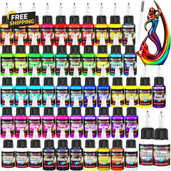 Airbrush Paint – 54 Colors with 2 Airbrush Thinners, Ready to Spray Air Brush