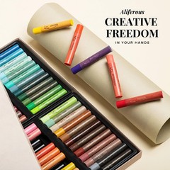 Aliferous Art Oil Pastels – 48 Colors soft 48 Count (Pack of 1), 48 colors