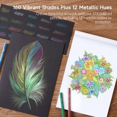 172 Colored Pencils, Soft Core Color Pencil Set for Adult Coloring Books Artist