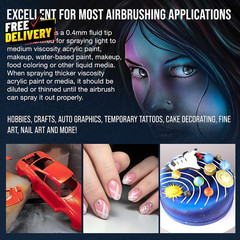Powerful Cordless Airbrushing System Kit 20 to 36 PSI Portable Rechargeable A..