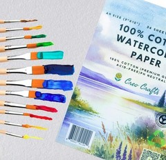 9×12 inch A4 100% Cotton Watercolor Paper Pad 36 Sheets Cold Pressed Art