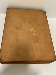 VTG Wooden Hinged Artist Painters Box with Dovetail Design Wood Briefcase Travel