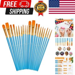 Acrylic Paint Brushes Set, 20Pcs round Pointed Tip Artist Paintbrushes for Acryl