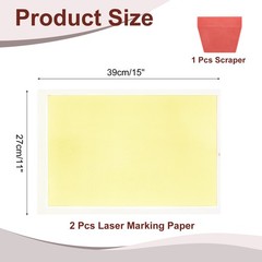2 Pcs 15 x 11 Inch White Laser Engraving Marking Paper with Scraper