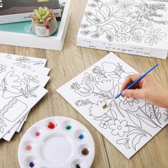 Sherr 20 Pcs Stretched Pre Drawn Canvas 8 x 10 inches, Various or Assorted