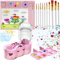 Paint Station Brush Cleaner 10 Brushes 2016 Inch Silicone Mat Art Pink