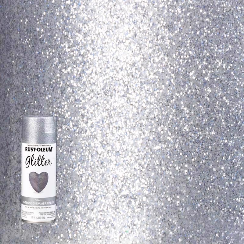 Rust-Oleum 267734 Specialty Glitter Intense Shimmer Silver Spray Paint 10.25 oz.