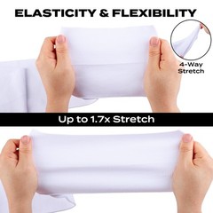 1×1 Solid Rib Knit Fabric White Stretchy Knitted Ribbing Trim 6×39 Inch