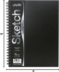 Versatile 9×12 Heavyweight Sketch Book – Spiral Bound & Acid-Free for Artists