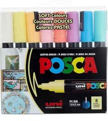 Uni-Posca Paint Marker – Soft Colors – Set of 8 – PC5M – NEW with FREE Shipping!