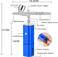 Auto Stop Cordless Airbrush Kit with Compressor Rechargeable