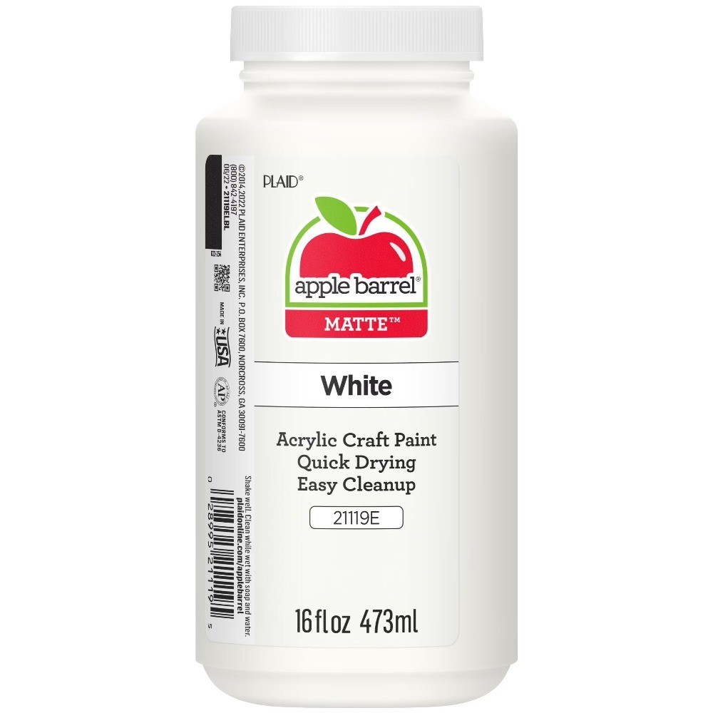 White Acrylic Craft Paint Matte Finish 16 oz for Artists & Hobbyists