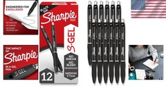 High-Performance Black Gel Ink Pens, 12 Count S-Gel, 0.7mm – No Bleed Technology