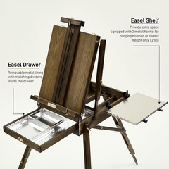 ATWORTH French Easel for Painting: Deluxe Beech Wood Plein Air Easel Stand with