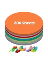 5 Inch Colored Craft Paper Circles – Assorted Colors, 200 Sheets for Kids